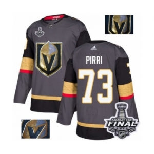 Men Adidas Vegas Golden Knights #73 Brandon Pirri Authentic Gray Fashion Gold 2018 Stanley Cup Final NHL Jersey