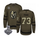 Men Adidas Vegas Golden Knights #73 Brandon Pirri Authentic Green Salute to Service 2018 Stanley Cup Final NHL Jersey