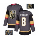 Men Adidas Vegas Golden Knights #8 Griffin Reinhart Authentic Gray Fashion Gold NHL Jersey