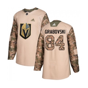 Men Adidas Vegas Golden Knights #84 Mikhail Grabovski Authentic Camo Veterans Day Practice NHL Jersey