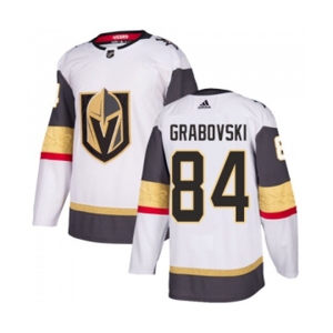 Men Adidas Vegas Golden Knights #84 Mikhail Grabovski Authentic White Away NHL Jersey