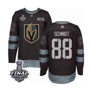 Men Adidas Vegas Golden Knights #88 Nate Schmidt Authentic Black 1917-2017 100th Anniversary 2018 Stanley Cup Final NHL Jersey