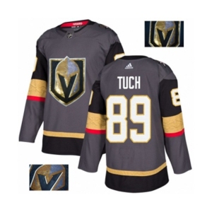 Men Adidas Vegas Golden Knights #89 Alex Tuch Authentic Gray Fashion Gold NHL Jersey