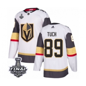 Men Adidas Vegas Golden Knights #89 Alex Tuch Authentic White Away 2018 Stanley Cup Final NHL Jersey