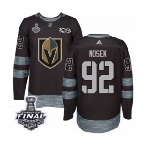 Men Adidas Vegas Golden Knights #92 Tomas Nosek Authentic Black 1917-2017 100th Anniversary 2018 Stanley Cup Final NHL Jersey