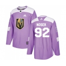 Men Adidas Vegas Golden Knights #92 Tomas Nosek Authentic Purple Fights Cancer Practice NHL Jersey