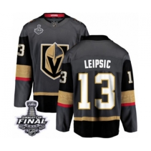 Men Vegas Golden Knights #13 Brendan Leipsic Authentic Black Home Fanatics Branded Breakaway 2018 Stanley Cup Final NHL Jersey