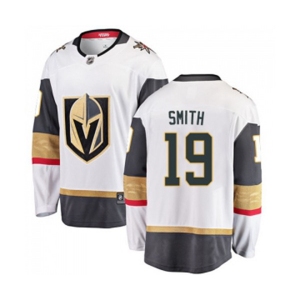 Men Vegas Golden Knights #19 Reilly Smith Authentic White Away Fanatics Branded Breakaway NHL Jersey