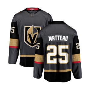 Men Vegas Golden Knights #25 Stefan Matteau Authentic Black Home Fanatics Branded Breakaway NHL Jersey