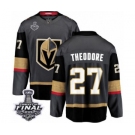 Men Vegas Golden Knights #27 Shea Theodore Authentic Black Home Fanatics Branded Breakaway 2018 Stanley Cup Final NHL Jersey