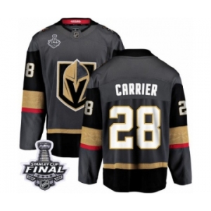 Men Vegas Golden Knights #28 William Carrier Authentic Black Home Fanatics Branded Breakaway 2018 Stanley Cup Final NHL Jersey