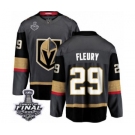 Men Vegas Golden Knights #29 Marc-Andre Fleury Authentic Black Home Fanatics Branded Breakaway 2018 Stanley Cup Final NHL Jersey