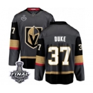 Men Vegas Golden Knights #37 Reid Duke Authentic Black Home Fanatics Branded Breakaway 2018 Stanley Cup Final NHL Jersey