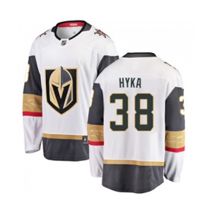 Men Vegas Golden Knights #38 Tomas Hyka Authentic White Away Fanatics Branded Breakaway NHL Jersey
