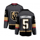 Men Vegas Golden Knights #5 Deryk Engelland Authentic Black Home Fanatics Branded Breakaway NHL Jersey