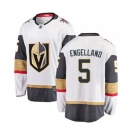 Men Vegas Golden Knights #5 Deryk Engelland Authentic White Away Fanatics Branded Breakaway NHL Jersey