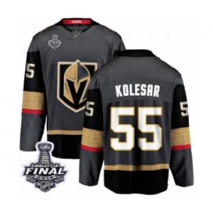 Men Vegas Golden Knights #55 Keegan Kolesar Authentic Black Home Fanatics Branded Breakaway 2018 Stanley Cup Final NHL Jersey