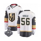 Men Vegas Golden Knights #56 Erik Haula Authentic White Away Fanatics Branded Breakaway 2018 Stanley Cup Final NHL Jersey