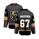 Men Vegas Golden Knights #67 Teemu Pulkkinen Authentic Black Home Fanatics Branded Breakaway NHL Jersey