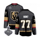 Men Vegas Golden Knights #77 Brad Hunt Authentic Black Home Fanatics Branded Breakaway 2018 Stanley Cup Final NHL Jersey