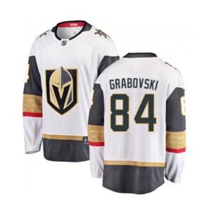 Men Vegas Golden Knights #84 Mikhail Grabovski Authentic White Away Fanatics Branded Breakaway NHL Jersey