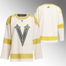 Men Vegas Golden Knights Blank Cream 2024 Winter Classic Breakaway Stitched Jersey