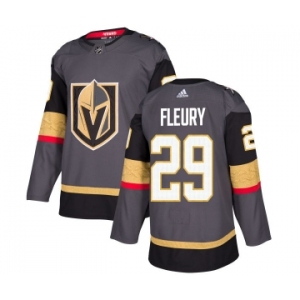Men's Adidas Vegas Golden Knights #29 Marc-Andre Fleury Authentic Gray Home NHL Jersey