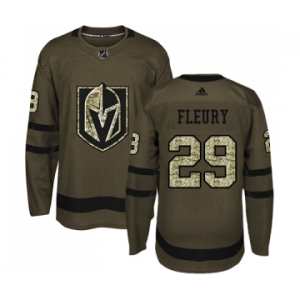 Men's Adidas Vegas Golden Knights #29 Marc-Andre Fleury Authentic Green Salute to Service NHL Jersey