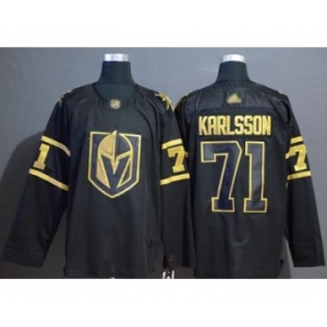 Men's Golden Knights #71 William Karlsson Black Gold Authentic Stitched Hockey Jersey