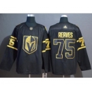 Men's Golden Knights #75 Ryan Reaves Black Gold Authentic Stitched Hockey Jersey