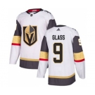 Men's Golden Knights #9 Cody Glass White Road Authentic Stitched Hockey Jersey