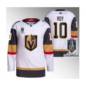 Men's Vegas Golden Knights #10 Nicolas Roy White 2023 Stanley Cup Champions Stitched Jersey