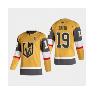 Men's Vegas Golden Knights #19 Reilly Smith 2020-21 Authentic Player Alternate Stitched Hockey Jersey Gold