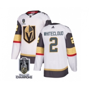 Men's Vegas Golden Knights #2 Zach Whitecloud White 2023 Stanley Cup Champions Stitched Jersey