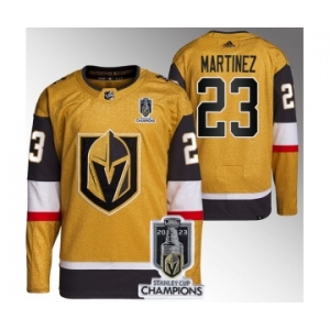 Men's Vegas Golden Knights #23 Alec Martinez Gold 2023 Stanley Cup Champions Stitched Jersey
