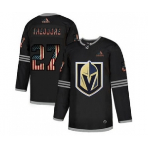 Men's Vegas Golden Knights #27 Shea Theodore Black USA Flag Limited Hockey Jersey