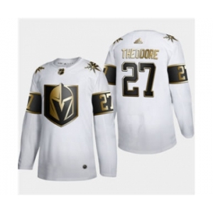 Men's Vegas Golden Knights #27 Shea Theodore White Golden Edition Limited Stitched Hockey Jersey