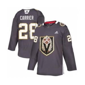 Men's Vegas Golden Knights #28 William Carrier Grey Latino Heritage Night Stitched Hockey Jersey