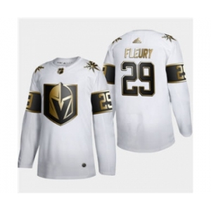 Men's Vegas Golden Knights #29 Marc-Andre Fleury White Golden Edition Limited Stitched Hockey Jersey