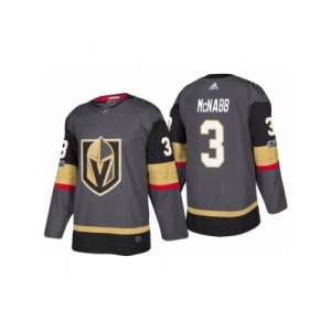 Men's Vegas Golden Knights #3 Brayden McNabb Steel Grey 2017-2018 Season Jersey