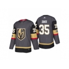 Men's Vegas Golden Knights #35 Oscar Dansk Steel Grey 2017-2018 Season Jersey