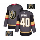 Men's Vegas Golden Knights #40 Garret Sparks Authentic Gray Fashion Gold Hockey Jersey