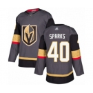 Men's Vegas Golden Knights #40 Garret Sparks Premier Gray Home Hockey Jersey