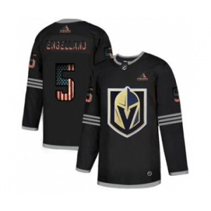 Men's Vegas Golden Knights #5 Deryk Engelland Black USA Flag Limited Hockey Jersey
