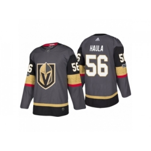 Men's Vegas Golden Knights #56 Erik Haula Steel Grey 2017-2018 Season Jersey