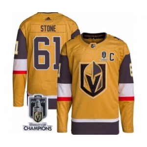 Men's Vegas Golden Knights #61 Mark Stone Gold 2023 Stanley Cup Champions Stitched Jersey