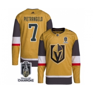 Men's Vegas Golden Knights #7 Alex Pietrangelo Gold 2023 Stanley Cup Champions Stitched Jersey