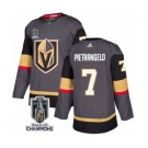 Men's Vegas Golden Knights #7 Alex Pietrangelo Gray 2023 Stanley Cup Champions Stitched Jersey