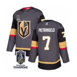 Men's Vegas Golden Knights #7 Alex Pietrangelo Gray 2023 Stanley Cup Champions Stitched Jersey