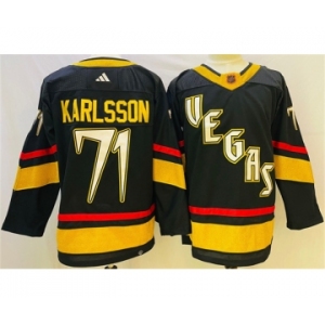 Men's Vegas Golden Knights #71 William Karlsson Black 2022-23 Reverse Retro Stitched Jersey